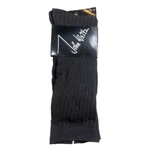 John Weitz Dress Socks Mens 10-13 Black NEW Ribbed